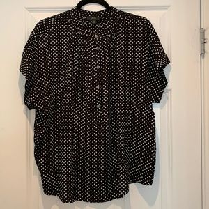 Jcrew black white polkadot flowy top